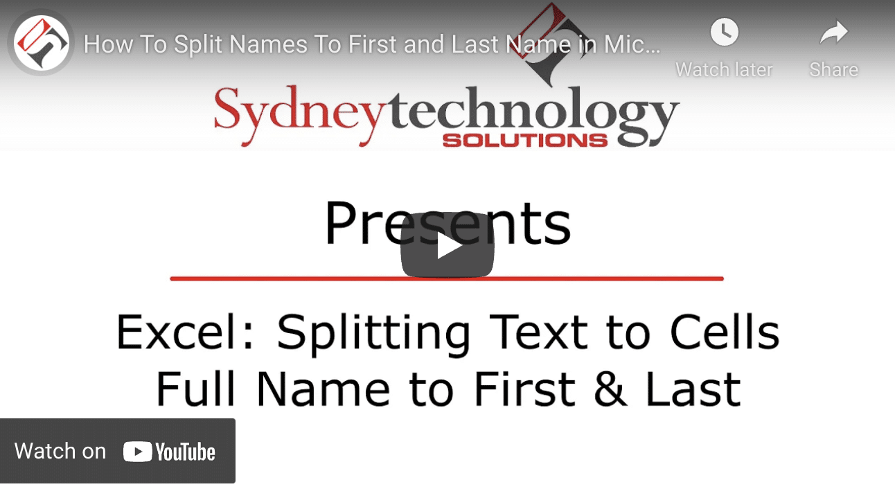 Excel Tip: How to Separate First and Last Names by Splitting Text Cells